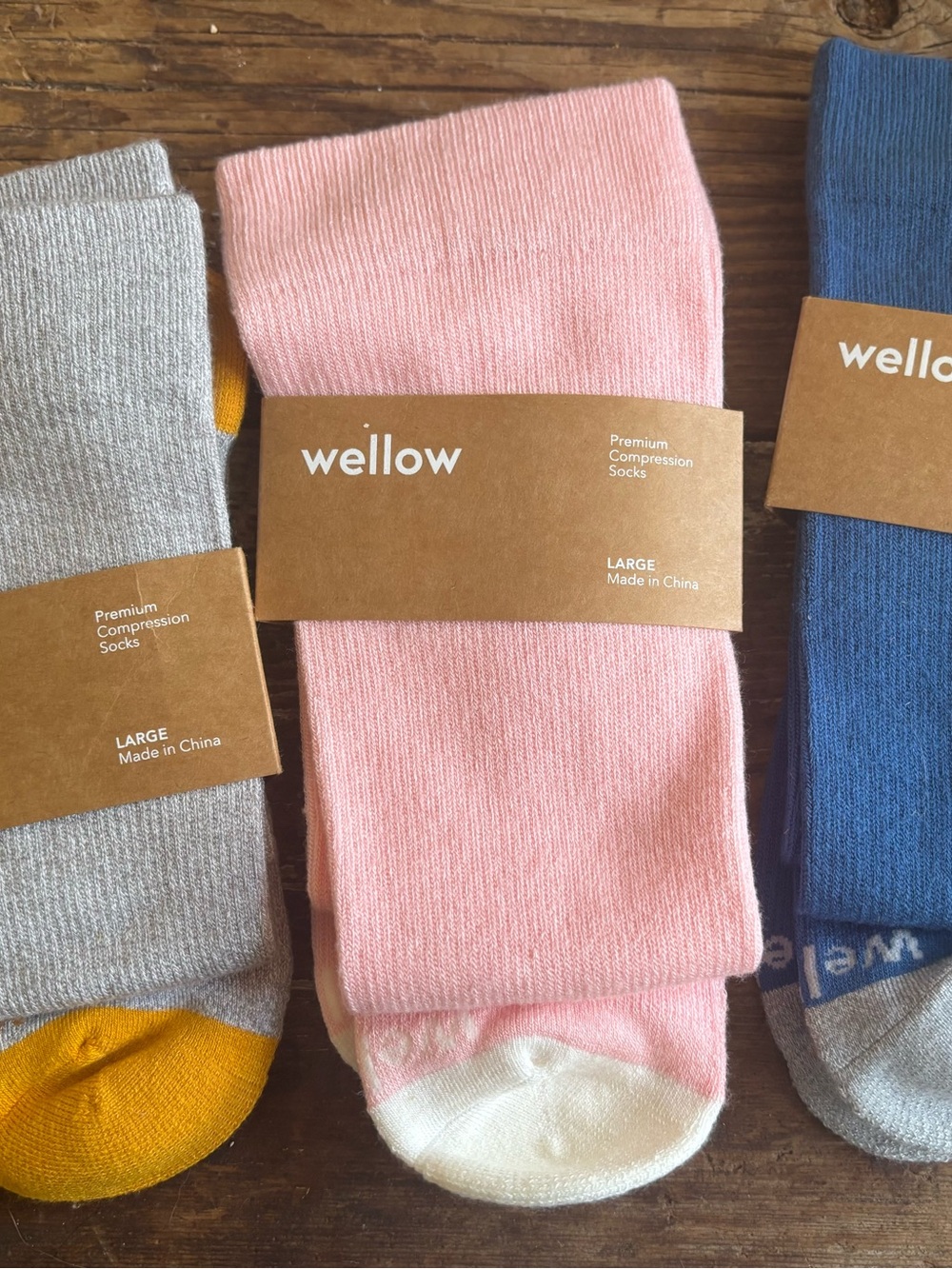 Wellow  Bamboo Compression Socks - 3-Pack Large